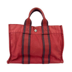 HERMES handbag tote bag full toe PM dark red